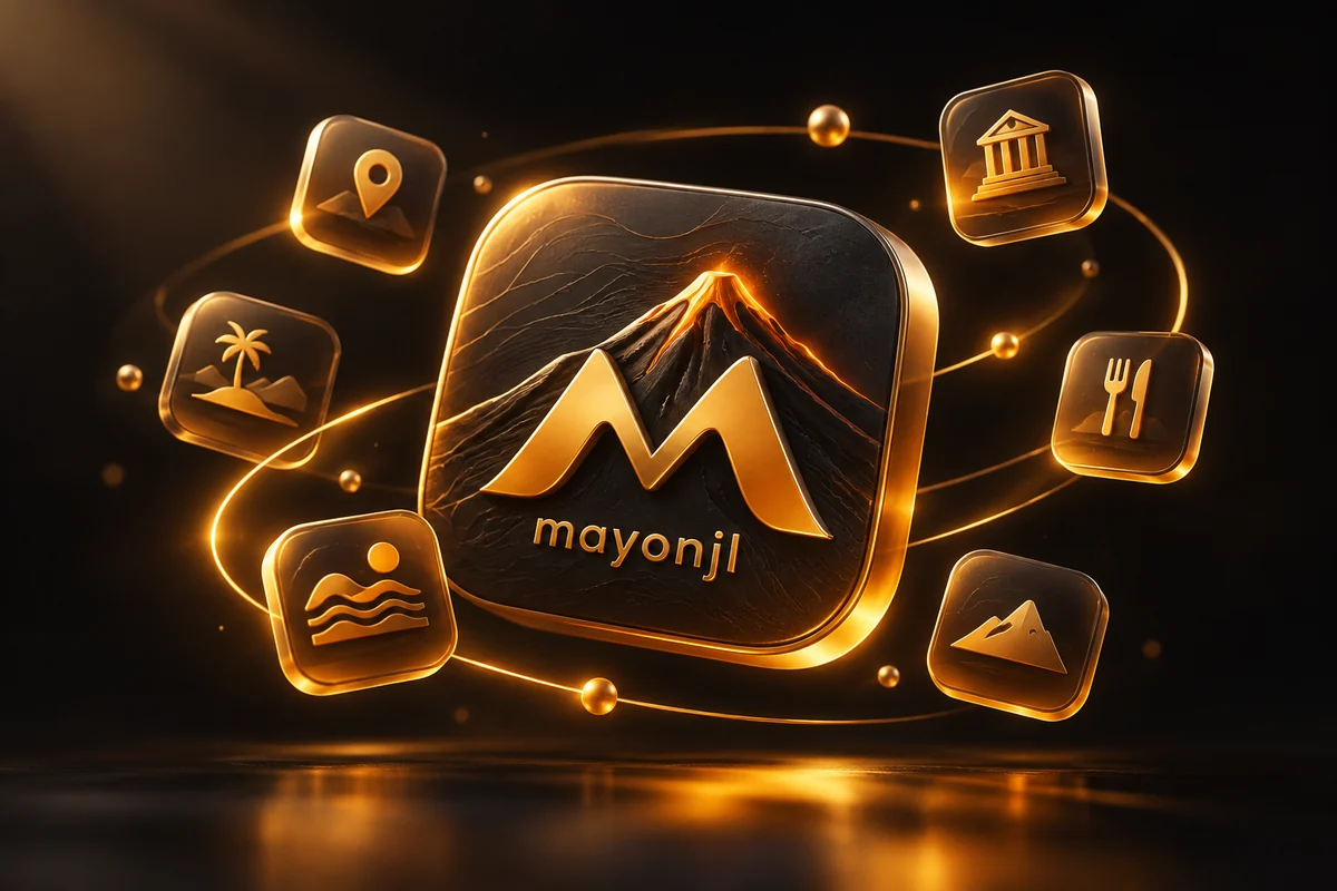 App — mayonjl orange and gold illustration