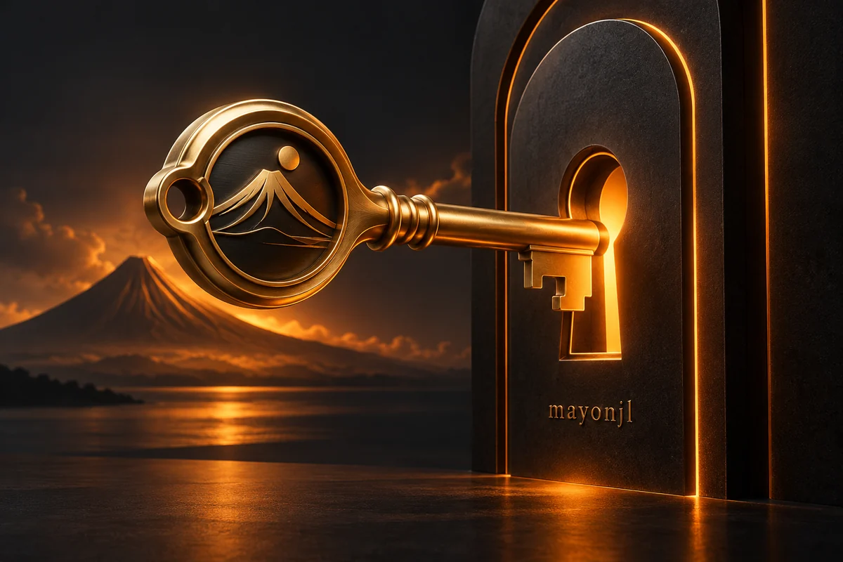 Login — mayonjl orange and gold illustration