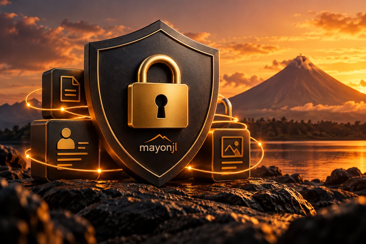 Privacy Policy — mayonjl orange and gold illustration